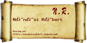 Nánási Róbert névjegykártya
