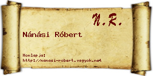 Nánási Róbert névjegykártya